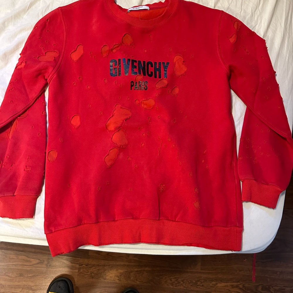 Givenchy distressed logo print Crewneck Worn Maybe 5 Times Dry Cleaned Twice